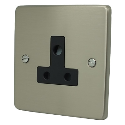 Trim Rounded Satin Nickel Trim Rounded Unswitched Socket