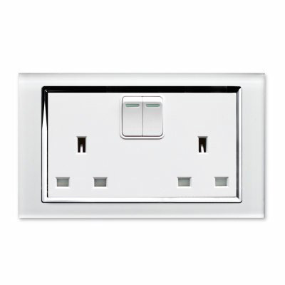 Retrotouch Crystal White Glass Chrome Trim