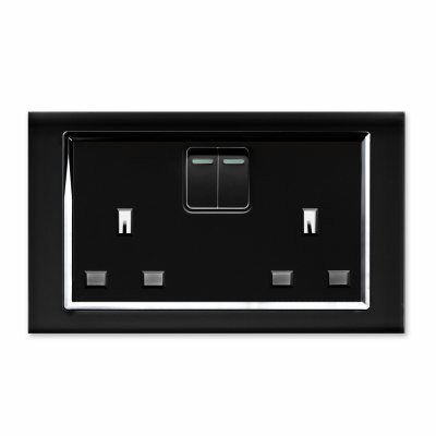 Retrotouch Crystal Black Glass Chrome Trim