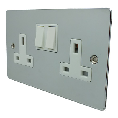Flat Polished Chrome Flat Select Switched Socket